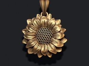 Sunflower pendant 3Dプリントモデル