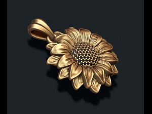 Sunflower pendant 3Dプリントモデル