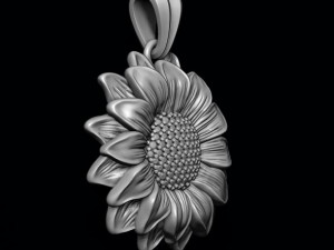 Sunflower pendant 3Dプリントモデル
