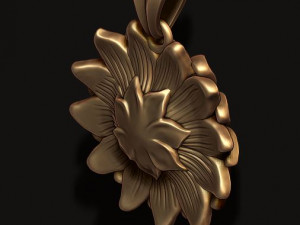 Sunflower pendant 3Dプリントモデル