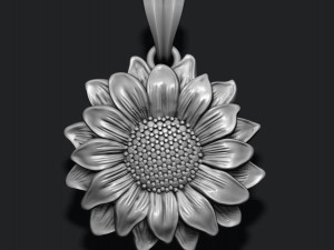Sunflower pendant 3Dプリントモデル