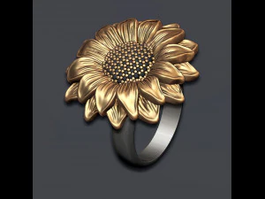 ひまわりリング 3Dプリントモデル