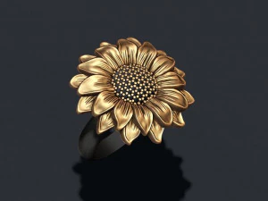 Sunflower ring 3D Print Model