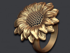 Sunflower ring Modello di stampa 3D