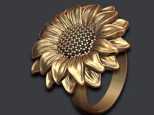 Sunflower ring 3D Print Model