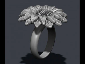 Sunflower ring 3D Print Model