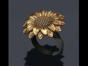 Sunflower ring 3D Print Model