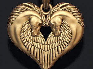 Twin pegasus pendant Modelo de impresión 3D