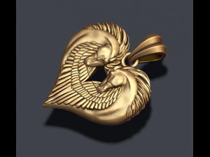 Twin pegasus pendant 3D Print Model