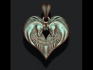 Twin pegasus pendant Modello di stampa 3D