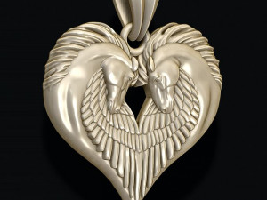 Twin pegasus pendant Modello di stampa 3D