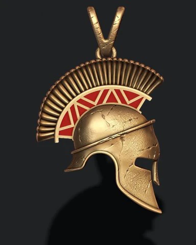 Spartan helmet pendant 3D Print Model .c4d .max .obj .3ds .fbx .stl .blend