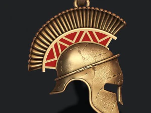 スパルタンヘルメットペンダント 3Dプリントモデル