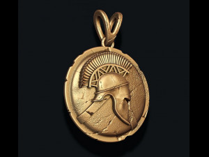 Spartan helmet shield pendant 3D-printmodel