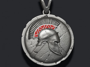 Spartan helmet shield pendant 3D-printmodel