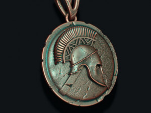 Spartan helmet shield pendant 3D-printmodel