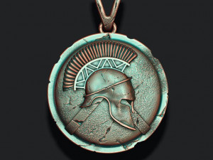 Spartan helmet shield pendant 3D-printmodel