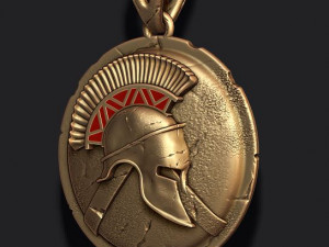 Spartan helmet shield pendant 3D-printmodel