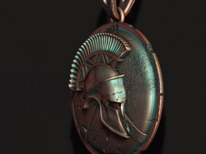 Spartan helmet shield pendant 3D-printmodel