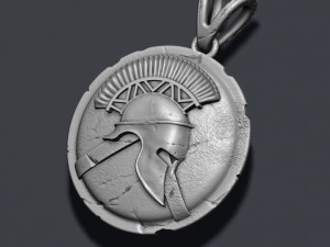 Spartan helmet shield pendant 3D-printmodel