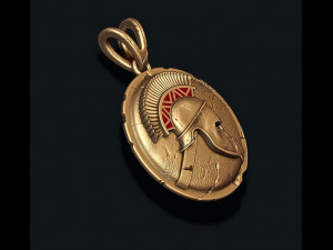 Spartan helmet shield pendant 3D-printmodel