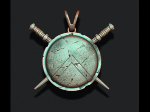 Spartan shield sword pendant 3D-Druckmodell