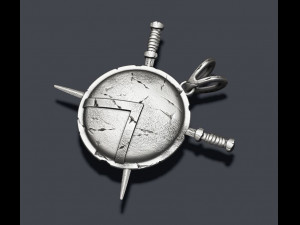 Spartan shield sword pendant 3D-Druckmodell
