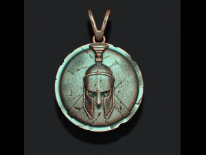 Spartan helmet shield pendant 3D Print Model