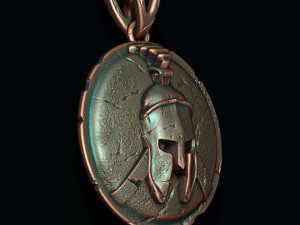 Spartan helmet shield pendant Modelo de Impressão 3D