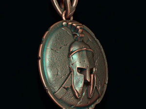 Spartan helmet shield pendant 3D Print Model