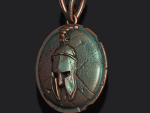 Spartan helmet shield pendant Modelo de Impressão 3D