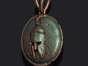 Spartan helmet shield pendant 3D Print Model
