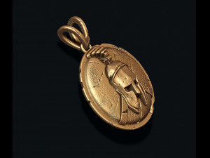 Spartan helmet shield pendant Modelo de Impressão 3D