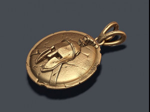 Spartan helmet shield pendant Modelo de Impressão 3D
