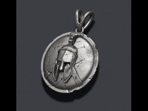 Spartan helmet shield pendant Modelo de Impressão 3D