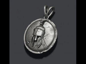 Spartan helmet shield pendant 3D Print Model