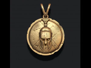 スパルタン ヘルメット シールド ペンダント 3Dプリントモデル