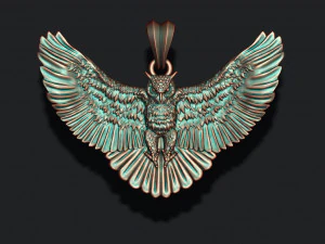 フクロウペンダント 3Dプリントモデル