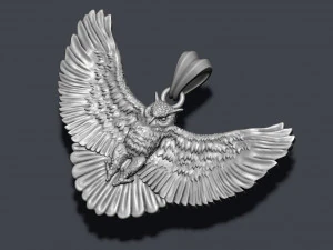 Owl pendant basrelief 3D Print Model