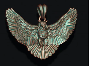 Owl pendant basrelief 3D Print Model