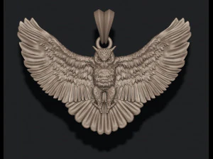 Owl pendant basrelief 3D Print Model