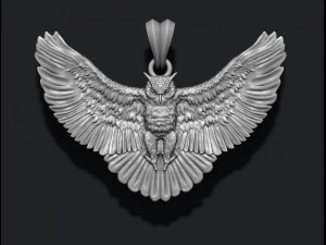 Owl pendant basrelief 3D Print Model