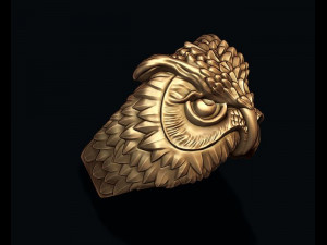 Owl ring 3d print model 3Dプリントモデル