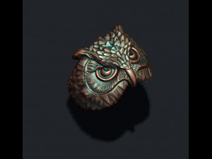 Owl ring 3d print model 3Dプリントモデル