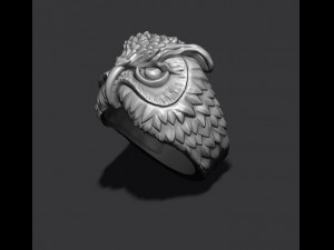 Owl ring 3d print model 3Dプリントモデル