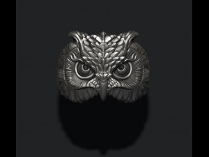 Owl ring 3d print model 3Dプリントモデル