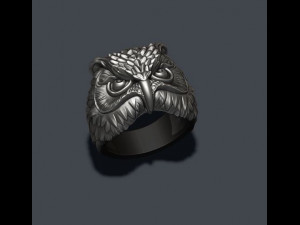 Owl ring 3d print model 3Dプリントモデル