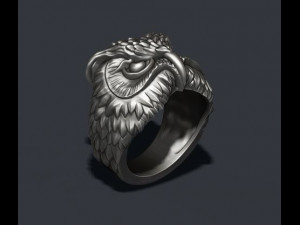 Owl ring 3d print model 3Dプリントモデル