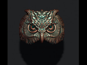Owl ring 3d print model 3Dプリントモデル