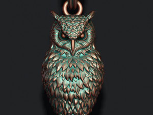 Owl pendant 3Dプリントモデル